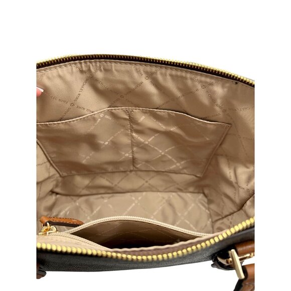 MICHAEL KORS Charlotte Large MK Signature Leather Top-Zip Tote Brown - Picture 4 of 13